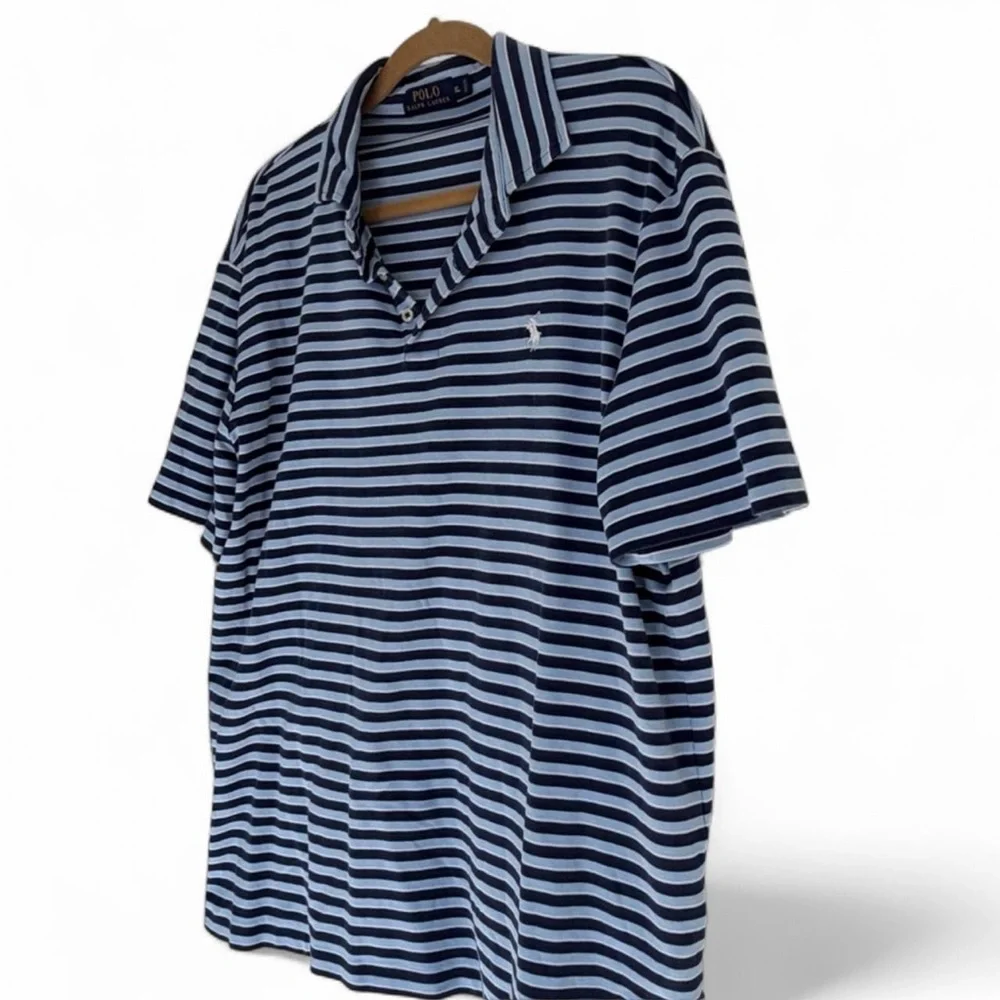 Polo Ralph Lauren Striped Polo Navy Blue XL